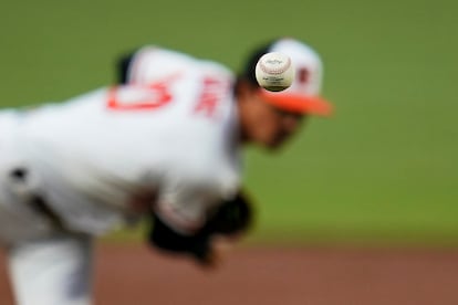 Baltimore Orioles starting pitcher Spenser Watkins
