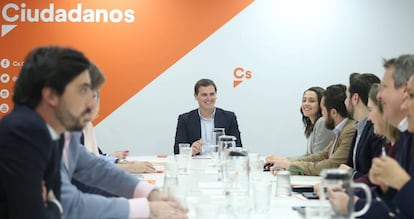 El líder de Ciudadanos, Albert Rivera, preside la ejecutiva del partido, el pasado lunes.