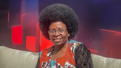 Monica Musenero, ministra de Ciencia, Tecnología e Innovación de Uganda, durante la feria de tecnología GITEX celebrada en Marrakech en abril de 2025.