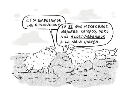 La mala costumbre. Viñeta suplemento Ideas 18/05/2025