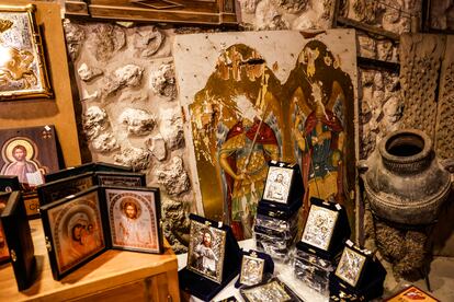 The church of St. Sergius and St. Bacchus in Maaloula, north of Damascus, with a majority Catholic population.