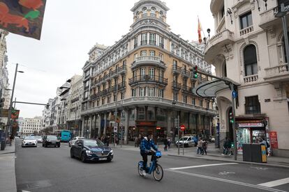El antiguo Iberostar Las Letras, en la Gran Vía madrileña, en plena reforma para convertirse en el futuro hotel Nomade de cinco estrellas