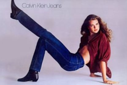 Brooke Shields, adolescente, na campanha de Calvin Klein.